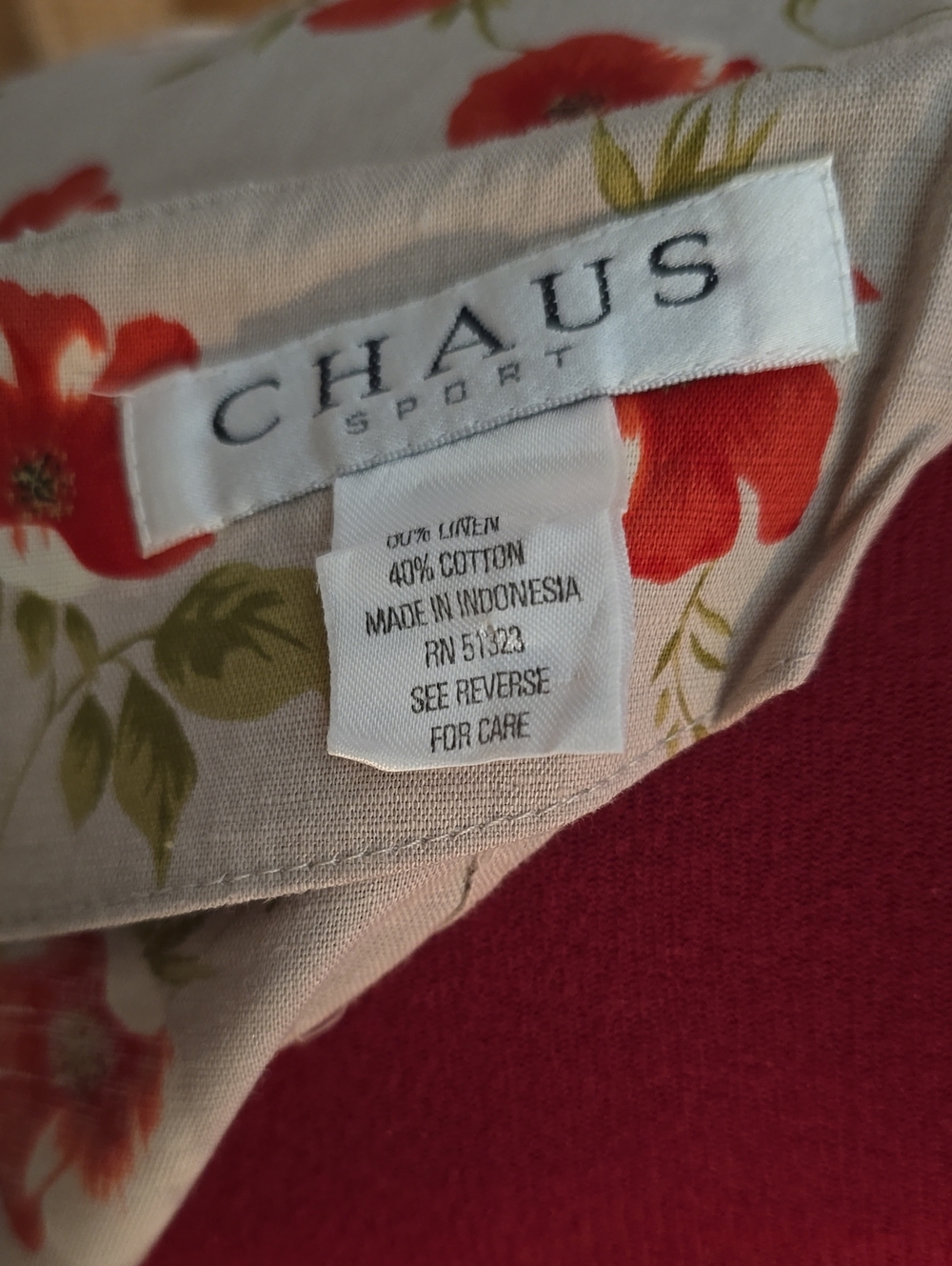 Chaus Floral Midi faux wrap Skirt in Cream with Red & Orange Blooms sz 6 - Picture 2 of 9
